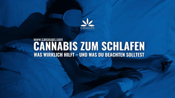 Cannabis zum Schlafen: Person mit Schlafmaske im Bett – Wirkung, Risiken und Schlafqualität