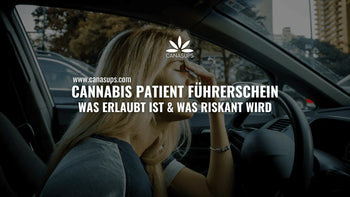 Cannabis Patient Führerschein: nachdenkliche Frau sitzt am Steuer und fragt sich, ob Autofahren mit Rezept erlaubt ist